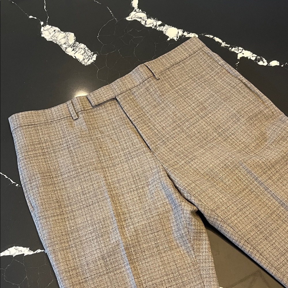 Men's Dress Pants in Light Brown Plaid